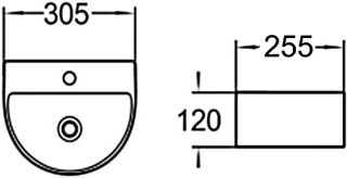 Раковина накладная SantiLine SL-2007 30см белый